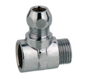 Kirchhoff Messing knelkoppeling T-stuk, chroom, 1/2"ER x 10 mm x 1/2"ET - 989128148