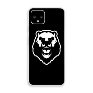 Angry Bear (black): Pixel 4 Transparant Hoesje