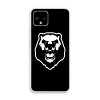 Angry Bear (black): Pixel 4 Transparant Hoesje