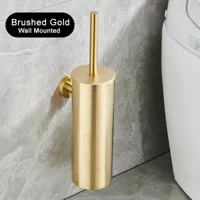SteelClean Luxe Toiletborstel met Wandhouder - Zwart RVS Design