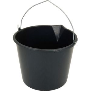 1x Stuks stevige zwarte huishoud emmer 20 liter met tuit