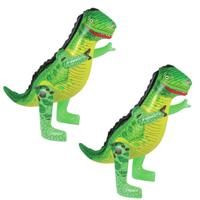 Dinosaurus thema opblaasbare Tyrannosaurus Rex - 2x - 90 cm - Dino - T-Rex - feest decoratie