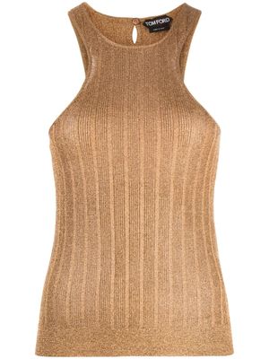 TOM FORD haut sans manches à effet métallisé