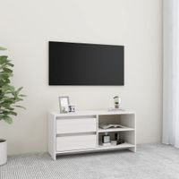 Tv-meubel 80x31x39 cm massief grenenhout wit