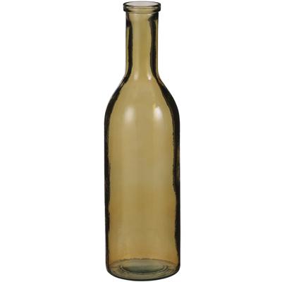 Mica Decorations Rioja Fles Vaas - 50 x 15 cm - Gerecycled Glas - Oker
