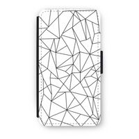 Geometrische lijnen zwart: iPhone X Flip Hoesje Geometrische lijnen zwart: iPhone X Flip Hoesje