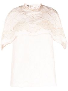 Alberta Ferretti blouse brodée à manches courtes - Rose