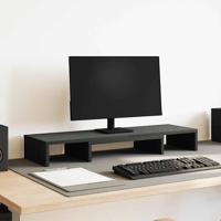 Monitorstandaard Verhoger Verstelbaar Zwart Eiken 80x24x10,5 cm