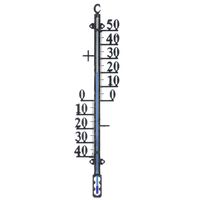 Binnen/buiten zwarte profielthermometers van metaal 41 cm   -