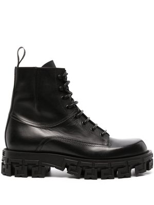 Versace bottines Greca Portico en cuir - Noir
