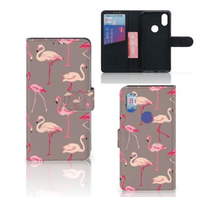 Xiaomi Mi Mix 2s | Telefoonhoesje | Met pasjeshouder | Flamingo