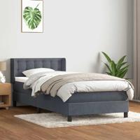 Boxspring met matras fluweel donkergrijs 80x220 cm