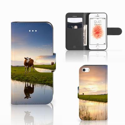Apple iPhone 5 | 5s | SE | Telefoonhoesje | Met pasjeshouder | Koe