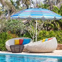 245cm Strandparasol Buitenparasol UPF50 + Bescherming Tegen de Zon Zonnescherm Aluminium Kantelbare Terrasparasol