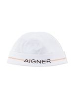 Aigner Kids bonnet à bande logo - Blanc