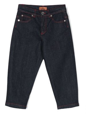 Missoni Kids jean droit à logo brodé - Bleu