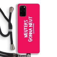 Neuters (roze): Samsung Galaxy S20 Plus Transparant Hoesje met koord