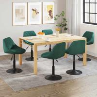 Eetkamerstoelen draaibaar 6 st fluweel donkergroen