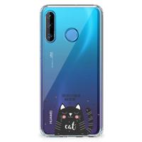 Huawei P30 Lite Stevig | Bumper Hoesje | Cat Good Day