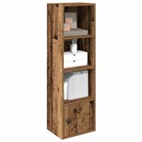 Boekenkast 31x24x102 cm bewerkt hout oud houtkleurig
