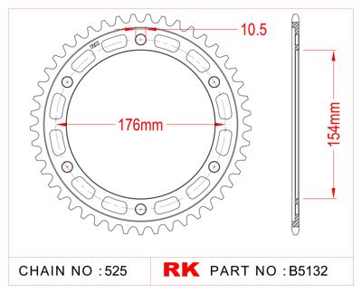 RK Chain wheel 525 44z steel black