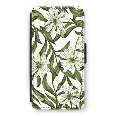 Wit bloemenpatroon: iPhone 11 Pro Max Flip Hoesje