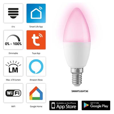 Alecto SMARTLIGHT30 Smart LED-kleurenlamp met Wi-Fi - SMARTLIGHT30