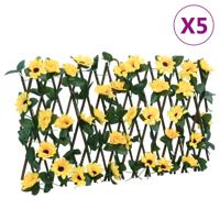 VidaXL Kunstplant klimop op latwerk 5 st uittrekbaar 180x20 cm geel VidaXL Kunstplant klimop op latwerk 5 st uittrekbaar 180x20 cm geel