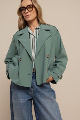 Studio Anneloes Cato Bonded Trenchcoat 13541 Zomerjassen 7600 Dark Sage Green