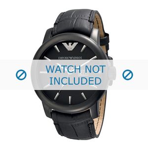 Horlogeband Armani AR0496 Leder Zwart 24mm