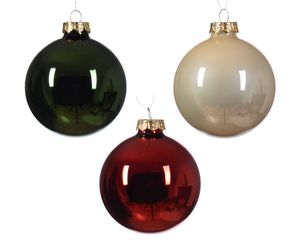 Kerstbal glas d8 cm groen/rood 16st kerst - Decoris