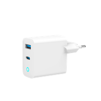 2-poorts 45 W GaN USB snellader, LED, wit