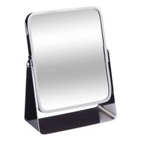 5Five make-up spiegel - 3x zoom - metaal - 7 x 20 cm - zilver - rechthoek - dubbelzijdig - Make-up spiegeltjes - thumbnail