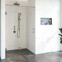 Brauer JC profielloze nisdeur 130cm met 70cm deur gekoppeld gunmetal geborsteld - thumbnail