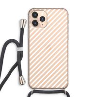 Strepen zwart-wit: iPhone 11 Pro Max Transparant Hoesje met koord
