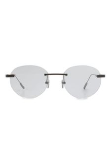 Zegna lunettes de soleil rondes sans monture - Argent