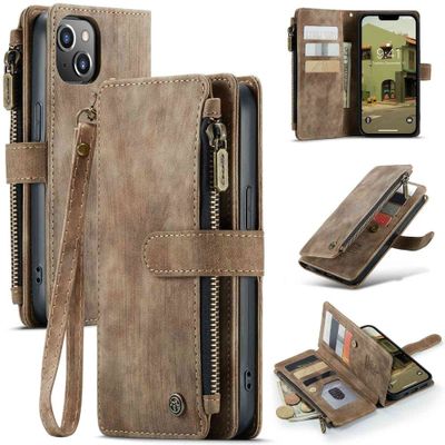 Caseme - iPhone 14 Plus - Portemonnee hoes - Bruin
