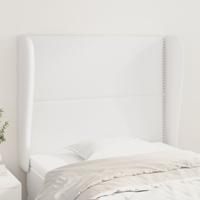 Hoofdbord met randen 83x23x118/128 cm kunstleer wit Hoofdbord met randen 83x23x118/128 cm kunstleer wit