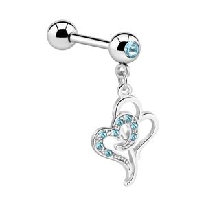 Jeweled Barbell with Charm Chirurgisch staal 316L / Belegde messing Barbells