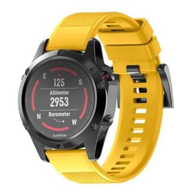 Snelle verwijderbare siliconen polsband voor fenix 5 22mm (geel)