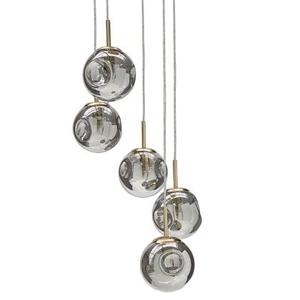 Beliani - RALFES - Hanglamp met 5 lampen - Messing - Glas