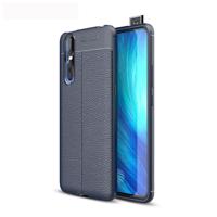 Litchi textuur TPU schokbestendig geval voor vivo X27 (marineblauw)
