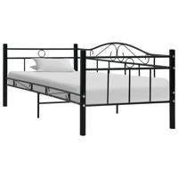 Bedbankframe metaal zwart 90x200 cm - thumbnail