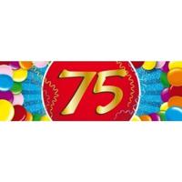 75 jaar leeftijd sticker - 19 x 6 cm - 75 jaar verjaardag - jubileum - versiering