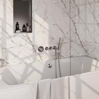 Inbouwthermostaatset Brauer Brushed Carving Incl 3 Standen Handdouche En Badafvoer RVS
