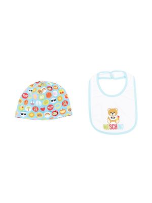 Moschino Kids trousseau de naissance à logo imprimé - Bleu