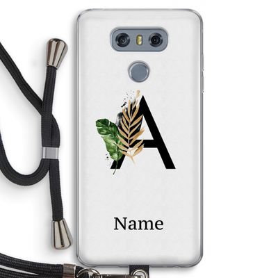 Charcoal Flora: LG G6 Transparant Hoesje met koord