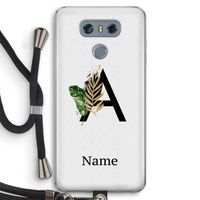 Charcoal Flora: LG G6 Transparant Hoesje met koord