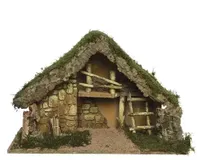Kerststal led l50b22h31cm naturel