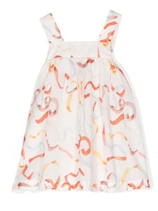 Chloé Kids robe imprimée à taille empire - Blanc